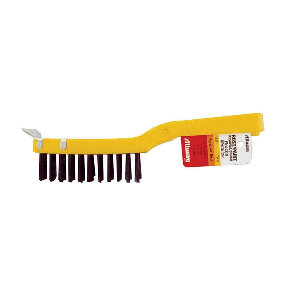 ALLWAY WIRE BRUSH WITH SCRAPER–CARDED